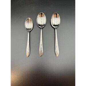 VTG MCM Koba Stainless Flatware 2-TBS, 1 TSP Japan Atomic Starburst 5 Star